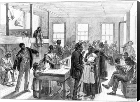 Framed New York City - Coloured Refugees from Arkansas Awaiting Transportation to Liberia Print
