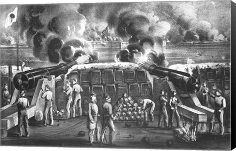 Framed Bombardment of Fort Sumter Print