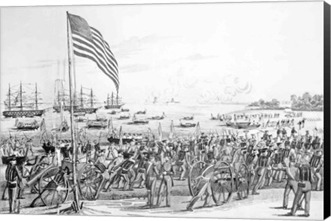 Framed Landing of the Troops at Vera Cruz, Mexico Print