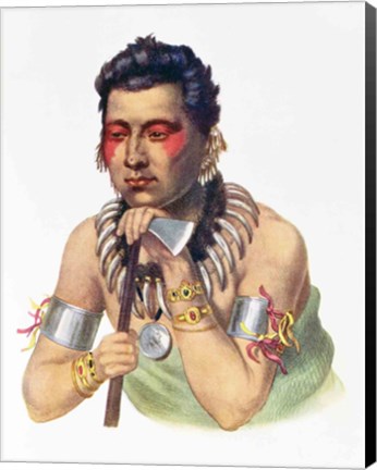 Framed Young Ma-Has-Ka, Chief of the Iowas Print