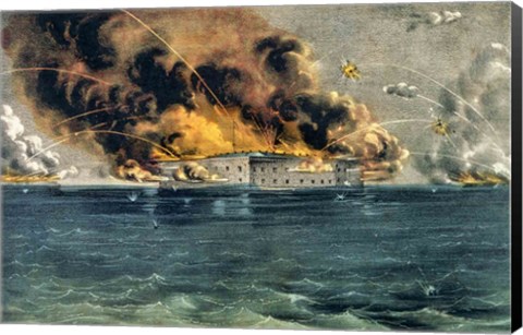 Framed Bombardment of Fort Sumter Print