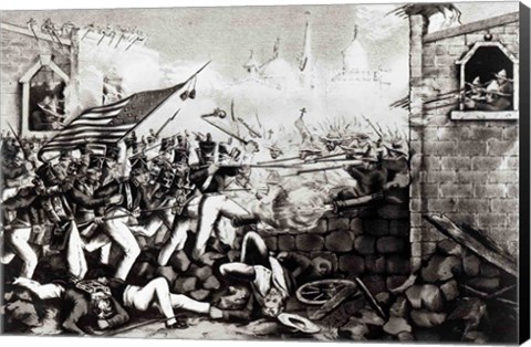 Framed Battle of Monterey: The Americans Forcing their Way to the Main Plaza Print