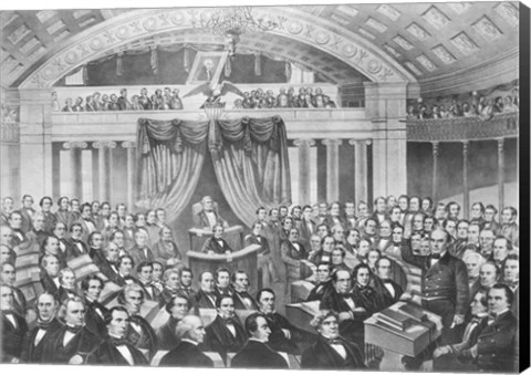 Framed Daniel Webster addressing the United States Senate Print