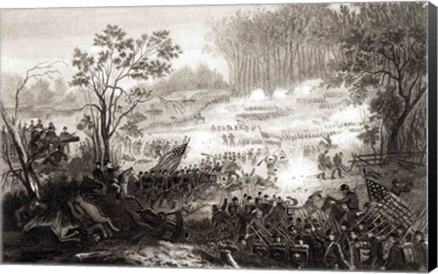 Framed Battle at Pittsburg Landing Print