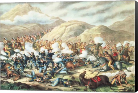 Framed Battle of Little Big Horn, June 25th 1876 Print