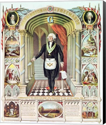 Framed George Washington as a Freemason Print