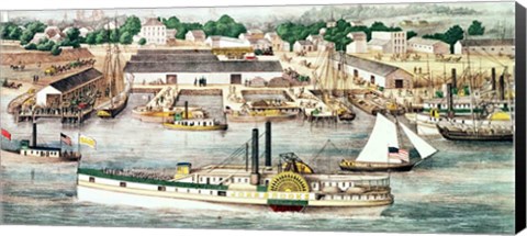Framed Bird&#39;s Eye View of Sixth Street Wharf Print