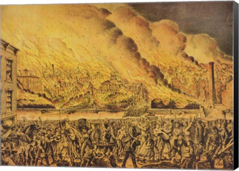 Framed View of the Great Fire of Chicago, 9th October 1871 Print