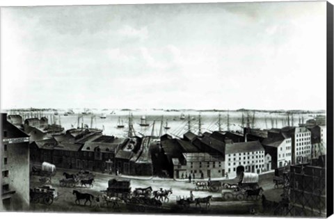 Framed Boston Harbour, 1854 Print