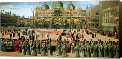 Framed Procession in St. Mark&#39;s Square, 1496 Print