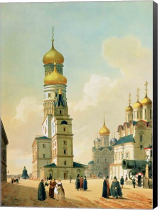 Framed Ivan the Great Bell Tower in the Moscow Kremlin Print