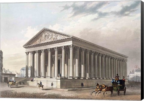 Framed Exterior view of the Madeleine, Paris Print