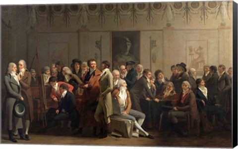 Framed Reunion of Artists in the Studio of Isabey, 1798 Print