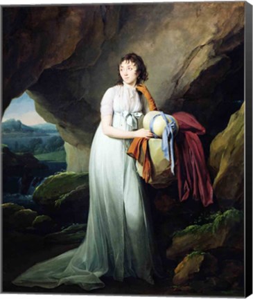 Framed Portrait of a Woman in a Cave Print