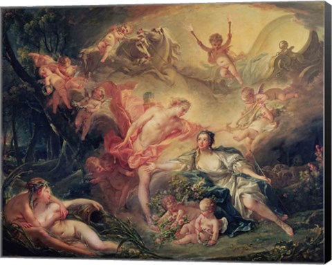 Framed Apollo Revealing his Divinity to the Shepherdess Isse, 1750 Print