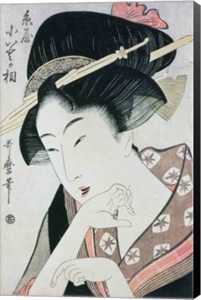 Framed Bust portrait of the heroine Kioto of the Itoya Print