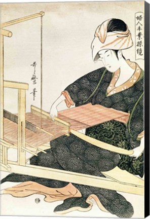Framed Woman Weaving Print