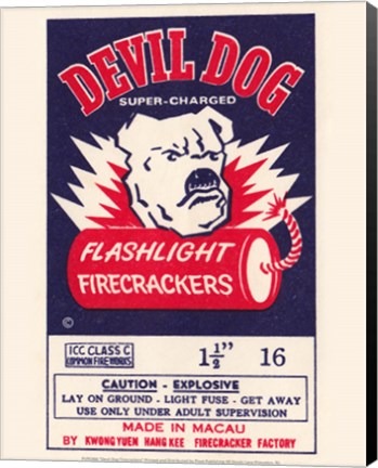 Framed Devil Dog Firecrackers Print