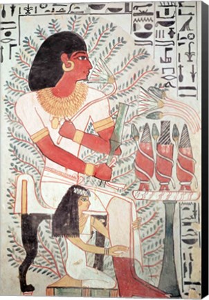 Framed Sennefer seated with his wife, Meryt, from the Tomb of Sennefer Print