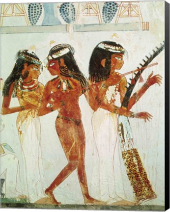 Framed Musicians and a Dancer, from the Tomb of Nakht Print