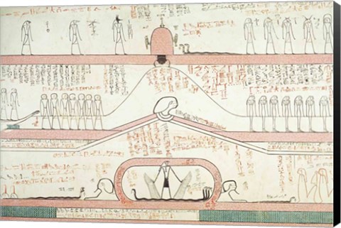 Framed Scene from the Book of Amduat showing the journey to the Underworld Print