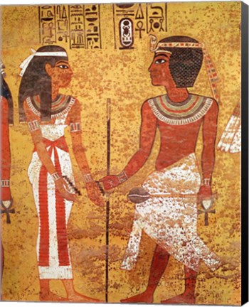 Framed Tutankhamun and his wife, Ankhesenamun Print