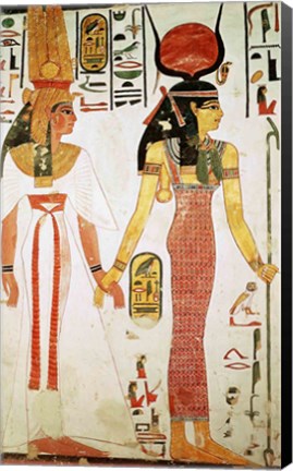 Framed Isis and Nefertari, from the Tomb of Nefertari Print