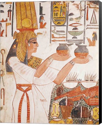 Framed Nefertari Making an Offering, from the Tomb of Nefertari Print