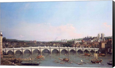 Framed Westminster Bridge from the North with Lambeth Palace in distance Print