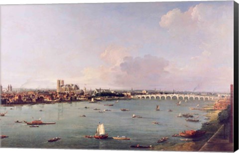 Framed View of the Thames from South of the River Print