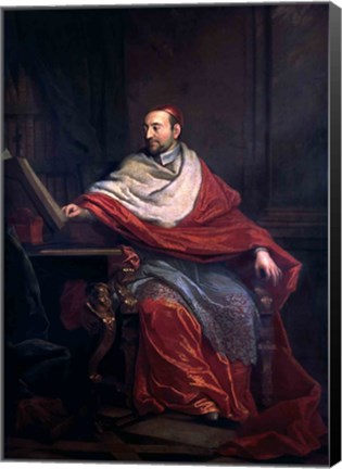 Framed Cardinal Pierre de Berulle Print