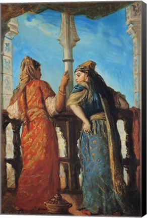 Framed Jewish Women at the Balcony, Algiers, 1849 Print