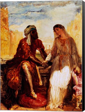 Framed Othello and Desdemona in Venice, 1850 Print