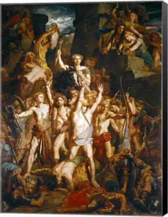 Framed Defence of Gaul, 1855 Print
