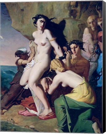 Framed Andromeda Tied to the Rock by the Nereids, 1840 Print