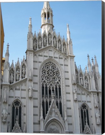 Framed Gothic White Church Print