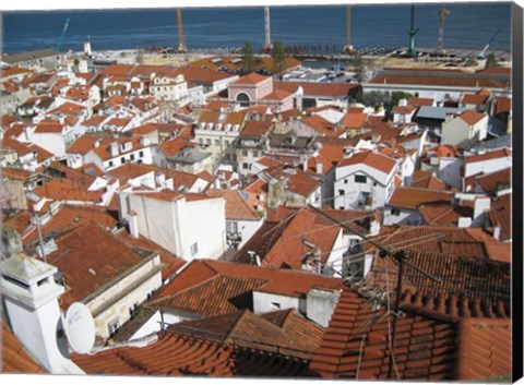Framed Alfama District Red Roofs Print
