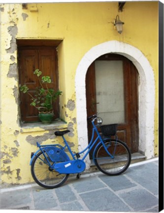 Framed Blue Bicycle Print