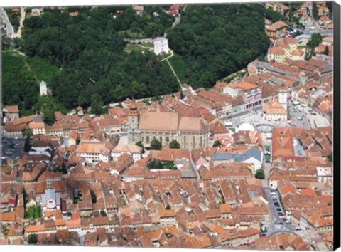 Framed Brasov Black Church and City Square Print