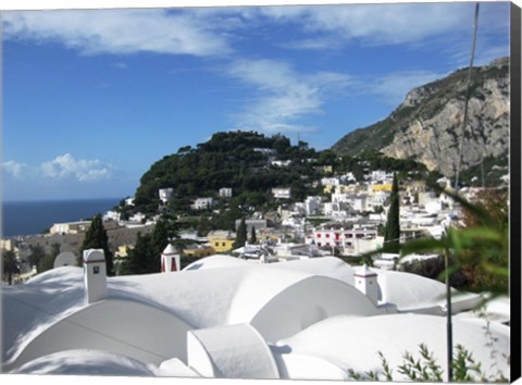 Framed Capri White Roof Print