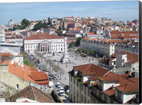 Framed Panorama Over Rossio Square Print