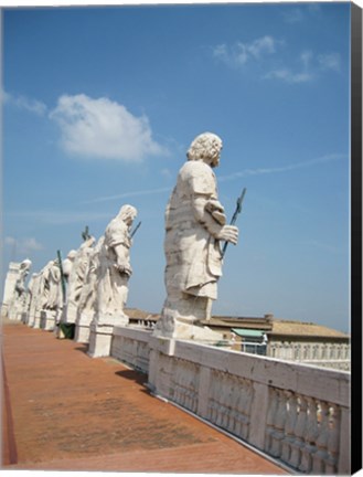 Framed Rome Statues of Saints on San Pietro on Roof Print