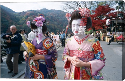 Framed Geishas, Kyoto, Honshu, Japan Print