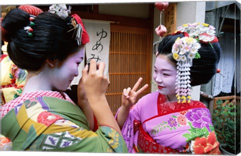 Framed Geishas Photographing Each Other Print