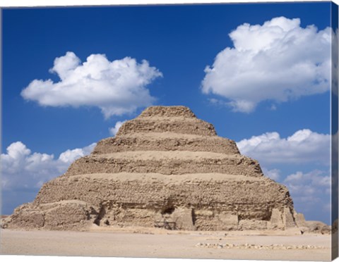 Framed Step Pyramid of Zoser, Sakkara, Egypt Print