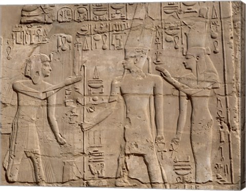 Framed Ramses II in front of Amun and Sethi I, Luxor Temple, Aswan, Egypt Print