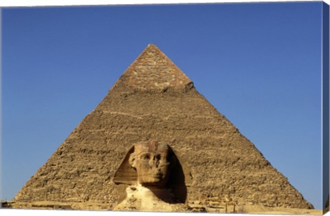 Framed Great Sphinx  Chephren Pyramid  Giza  Egypt Print