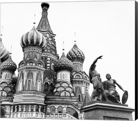 Framed Monument of Minin and Pozharsky St. Basil&#39;s Cathedral Moscow Russia Print