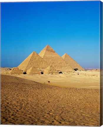 Framed Giza Pyramids, Giza, Egypt (far away) Print