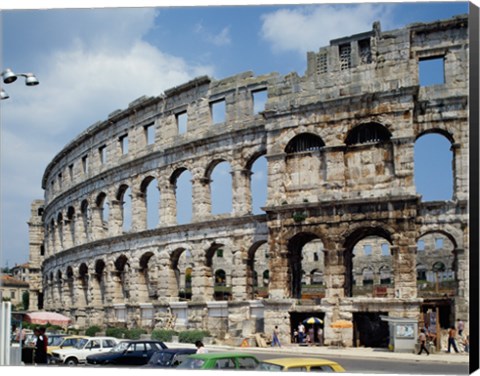 Framed Roman Amphitheater, Pula, Croatia Print